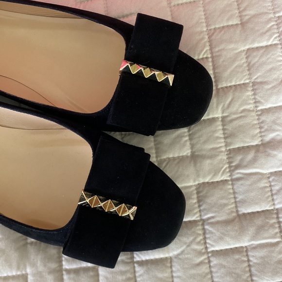 SOLD Kate Spade Nicolette Black Suede Flats W/ Bow 9M - Picture 5 of 7